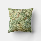 緑がかったアルファベット枕 クッション (裏面)