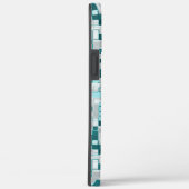 緑がかったシアン色の重なり合う小さな正方形 Case-Mate iPhoneケース (裏面 / 右)