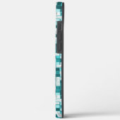 緑がかったシアン色の重なり合う小さな正方形 Case-Mate iPhoneケース (裏面 / 左)