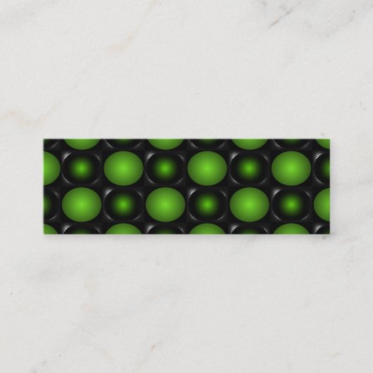緑がかったチェス盤3Dのデザインの緑 スキニー名刺 (正面)