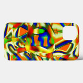 緑がかったベージュの斜線にカラーパッチ Case-Mate iPhoneケース (裏面 (横))