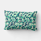 緑がかった三角形パターン ランバークッション (裏面)