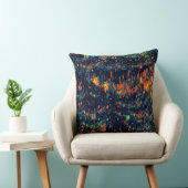 緑がかった上に置き換えられたキャンプファイヤーの抽象芸術モザイク クッション (椅子)