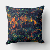 緑がかった上に置き換えられたキャンプファイヤーの抽象芸術モザイク クッション (裏面)