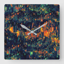 緑がかった上に置き換えられたキャンプファイヤーの抽象芸術モザイク