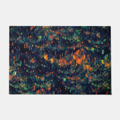 緑がかった上に置き換えられたキャンプファイヤーの抽象芸術モザイク ドアマット (正面)