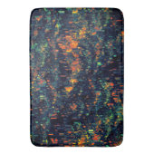 緑がかった上に置き換えられたキャンプファイヤーの抽象芸術モザイク バスマット (正面縦)