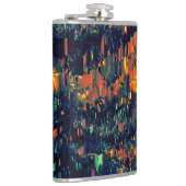 緑がかった上に置き換えられたキャンプファイヤーの抽象芸術モザイク フラスク (右)