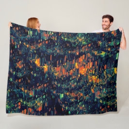 緑がかった上に置き換えられたキャンプファイヤーの抽象芸術モザイク フリースブランケット