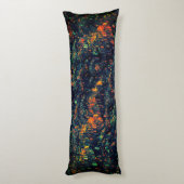 緑がかった上に置き換えられたキャンプファイヤーの抽象芸術モザイク ボディピロー (裏面 (縦))