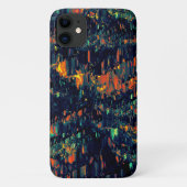 緑がかった上に置き換えられたキャンプファイヤーの抽象芸術モザイク Case-Mate iPhoneケース (裏面)