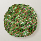 緑がかった壁効果と泡サーモン色？ ラウンドクッション (正面)