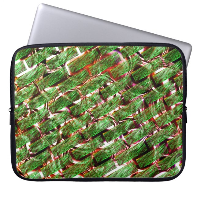 緑がかった壁効果と泡サーモン色？ ラップトップスリーブ (正面)