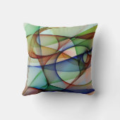 緑がかった抽象芸術枕デザイン クッション (裏面)
