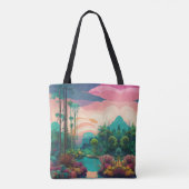 緑がかった熱帯雨林自然ラブ トートバッグ (裏面)