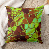 緑がかった茶色の丸い金属的な知覚 クッション (ブランケット)