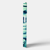 緑がかった青い曲線、シアン色の目立つ色調 Case-Mate iPhoneケース (裏面 / 右)