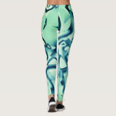 緑がかった青い曲線（ミント色） レギンス (裏面)