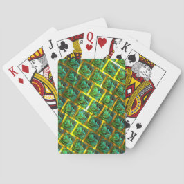 「緑がかった額縁の目」、スクラッチと黄金の格子 トランプ