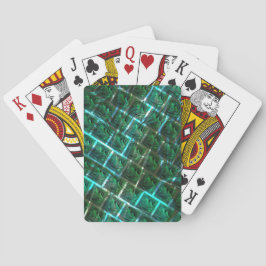 「緑がかった額縁の目」、スクラッチ、青いグレーチング トランプ