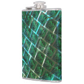 「緑がかった額縁の目」、スクラッチ、青いグレーチング フラスク (左)