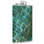 「緑がかった額縁の目」、スクラッチ、青いグレーチング フラスク (右)