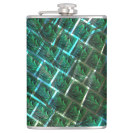 「緑がかった額縁の目」、スクラッチ、青いグレーチング フラスク