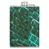 「緑がかった額縁の目」、スクラッチ、青いグレーチング フラスク (裏面)