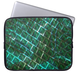 「緑がかった額縁の目」、スクラッチ、青いグレーチング ラップトップスリーブ