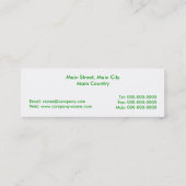 緑がかった スキニー名刺 (裏面)