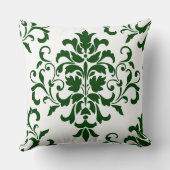 緑が入っている。グリーンエレガントフローラダマスクオンホワイト クッション (裏面)