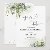 緑が日付カードを保存 セーブザデート (正面/裏面)