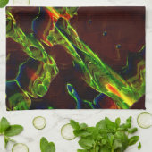 緑が火の上で排出 キッチンタオル (折り畳み)