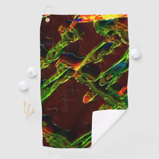 緑が火の上で排出 ゴルフタオル (インサイチュ)