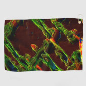 緑が火の上で排出 ゴルフタオル (横)