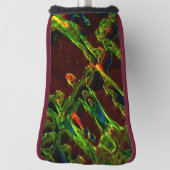 緑が火の上で排出 ゴルフヘッドカバー (回転90)