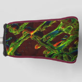 緑が火の上で排出 ゴルフヘッドカバー (正面)