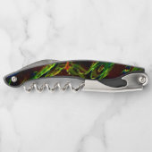 緑が火の上で排出 ソムリエナイフ (裏面)