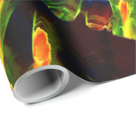 緑が火の上で排出 ラッピングペーパー