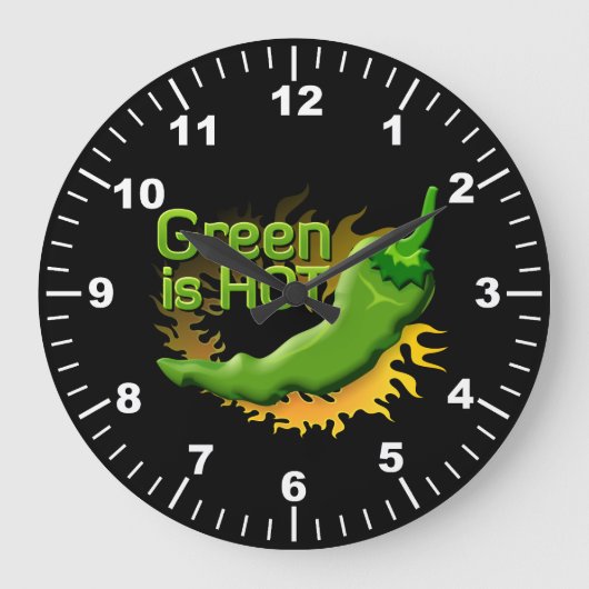 緑が熱い ラージ壁時計 (正面)