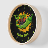 緑が熱い 壁時計 (傾斜)