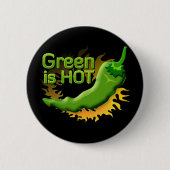 緑が熱い 缶バッジ (正面)