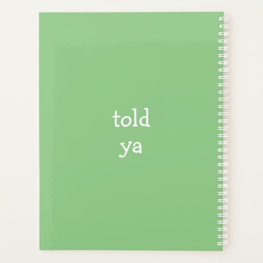 緑この場所でおもしろい物が発生プランナー プランナー手帳 (裏面)