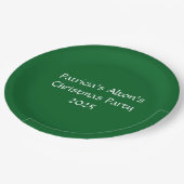 緑すてきと白：クリスマスパーティー ペーパープレート (アングル)