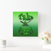 緑で息を書吸いなさい。   スクエア壁時計 (ホーム)