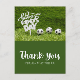 緑で感謝していするサッカーボール ポストカード