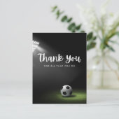 緑で感謝していするサッカーボール ポストカード (スタンド正面)