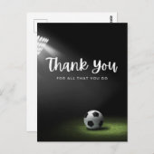 緑で感謝していするサッカーボール ポストカード (正面/裏面)