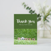 緑で感謝していするサッカーボール ポストカード (スタンド正面)