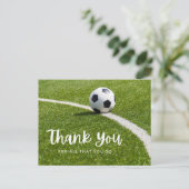 緑で感謝していするサッカーボール ポストカード (スタンド正面)